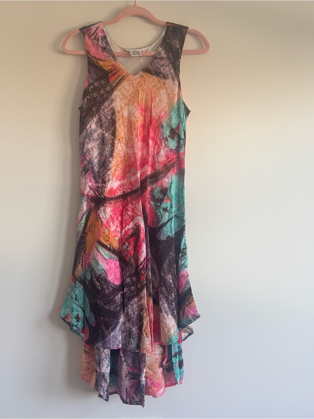 Parsley & Sage Multicolor Abstract V-Neck Sleeveless Dress